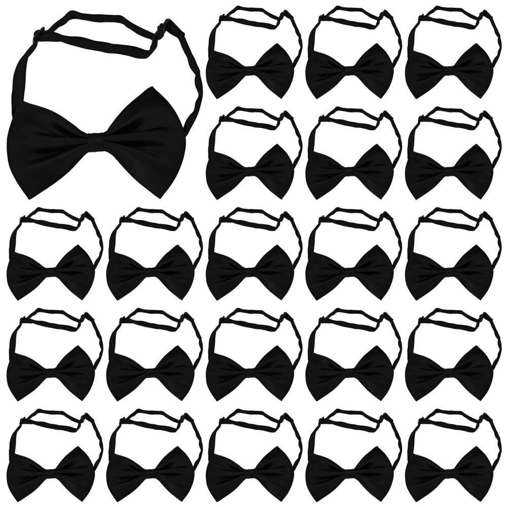 6977 40 Pcs Black Pre-Tied Bow Ties , Adjustable Classic Bow Ties, Satin